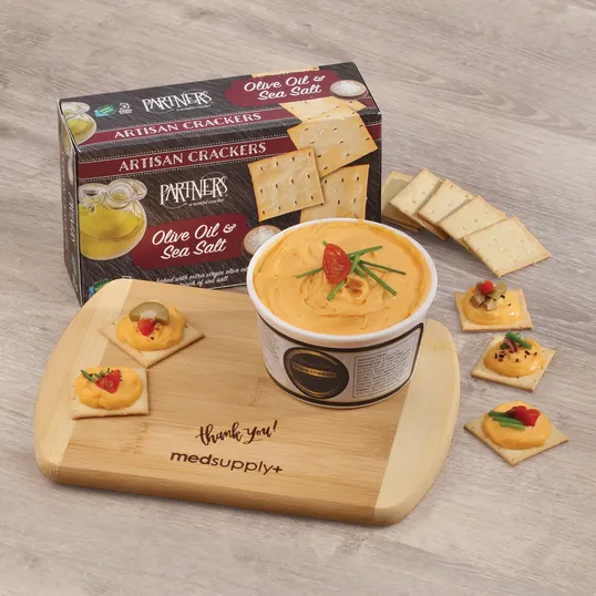 Wisconsin Classic Cheese and Cracker Gift Box with Bamboo Board