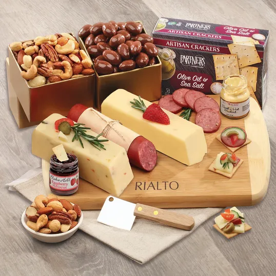 Shelf Stable Party Starter Gift Box with Bamboo Board