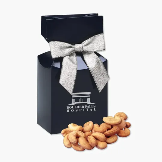 Extra Fancy Roasted Cashews in Navy Premium Delights Gift Box
