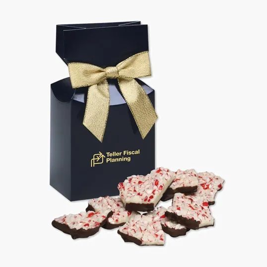 Peppermint Bark in Navy Premium Delights Gift Box, 5 oz.
