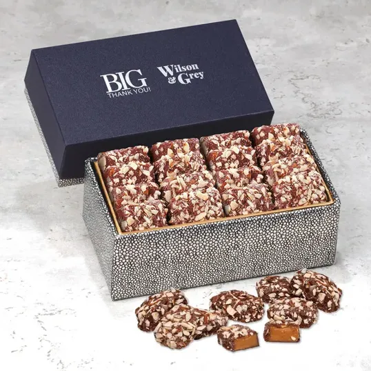 English Butter Toffee in Navy & Silver Gift Box