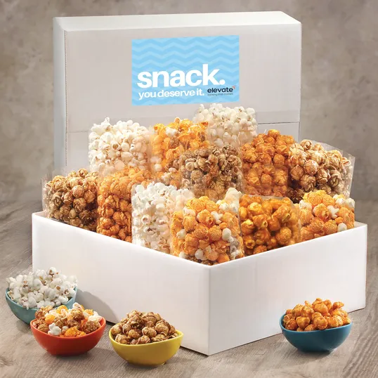 Popcorn Party Pack Gift Box with 12 Gourmet Popcorn Bags