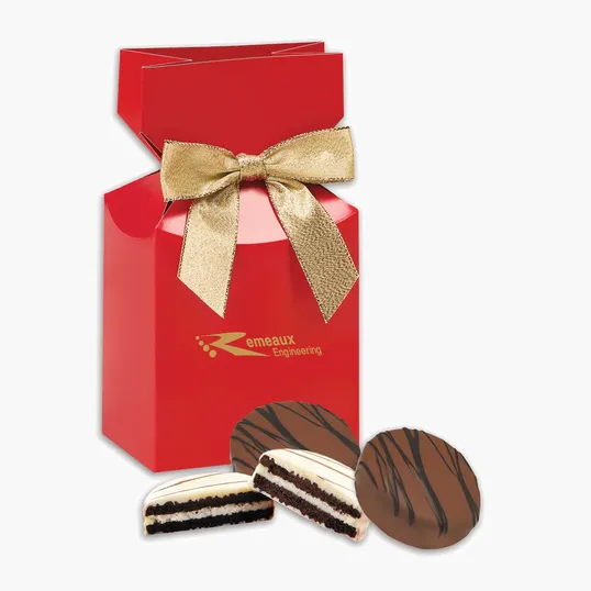 Chocolate Covered Oreo Cookies in Red Premium Delights Gift Box