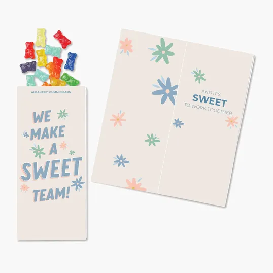 Full-Color Custom Sweeter Cards with Gummi Bears