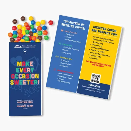 Full-Color Custom Sweeter Card with Candy Coated Chocolate Bitz