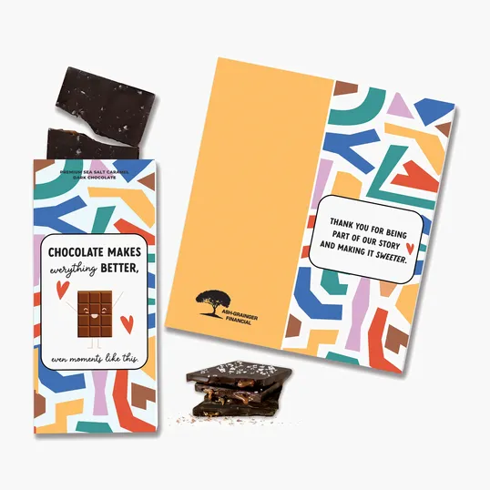Chocolate Sea Salt Caramel Bar Sweeter Cards
