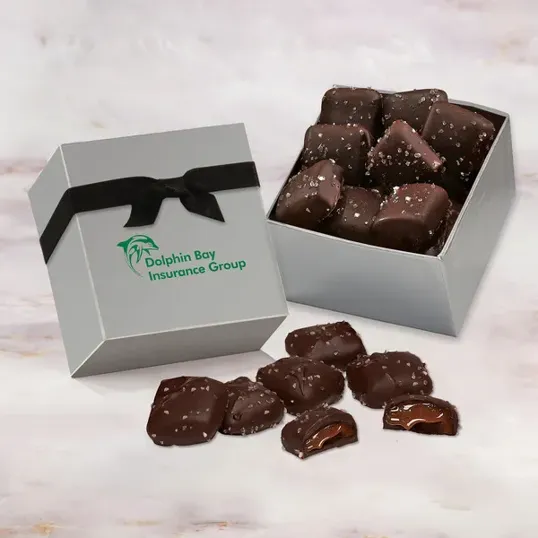Chocolate Sea Salt Caramels Gift Box, 8 Count