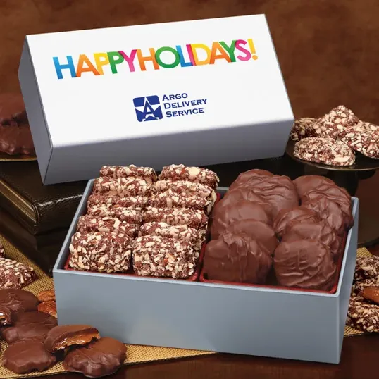 Toffee & Pecan Clusters in Holiday Gift Box with Sleeve