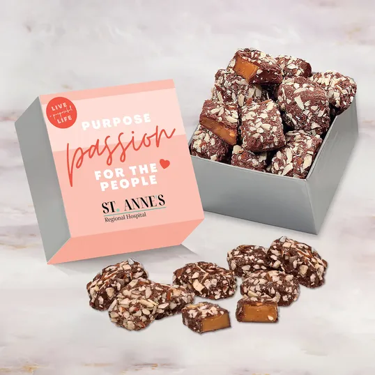 Simply Perfect Silver Gift Box with English Butter Toffee, 5 oz.