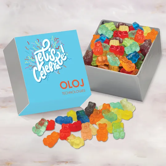 Simply Perfect Silver Gift Box with Gummi Bears, 1/2 lb.