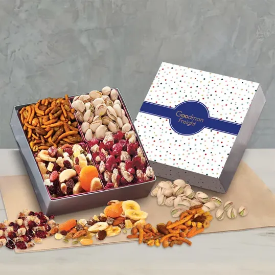 Gift Box with Gourmet Treats and Bubbles Sleeve
