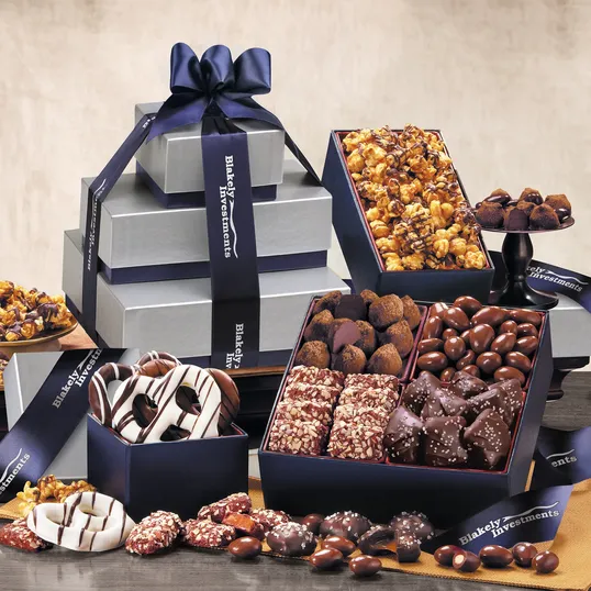 Silver & Navy Tower of Sweets