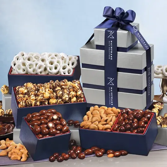 Silver & Navy Tower of Treats