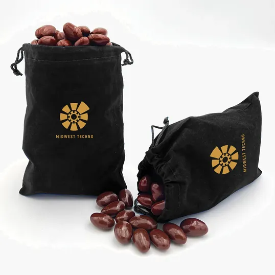 Chocolate Covered Almonds in Black Velour Gift Bag, 5 oz.