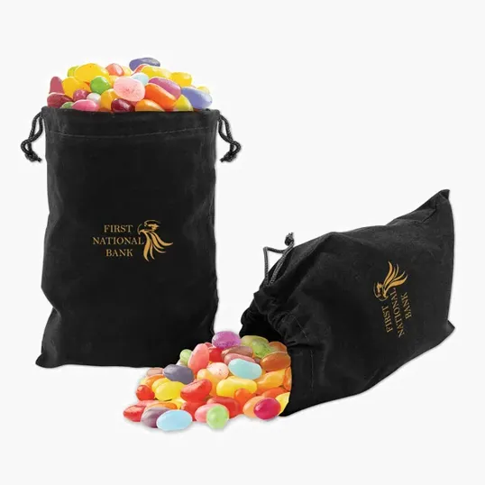 Jelly Belly Jelly Beans in Black Velour Gift Bag