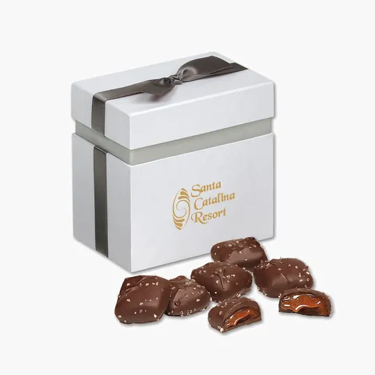 Chocolate Sea Salt Caramels in Elegant Treats Gift Box