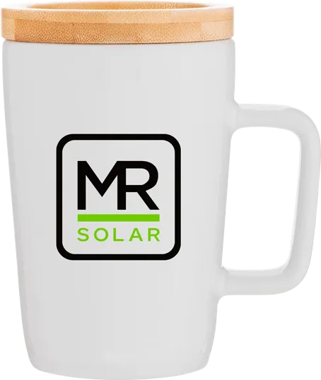 Sonder 14 oz Ceramic Mug with Bamboo Coaster Cover