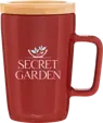 Sonder 14 oz Ceramic Mug with Bamboo Coaster Cover — view 2