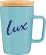 Sonder 14 oz Ceramic Mug with Bamboo Coaster Cover — view 4