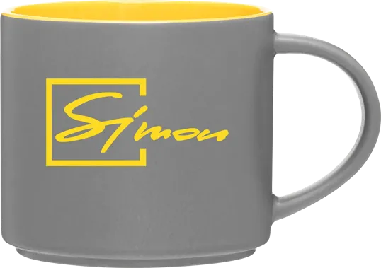 Monaco 16 oz Ceramic Mug, Matte Storm Gray — view 4