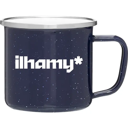 Whitney 13 oz Enamel Mug with Stainless Steel Rim — view 2