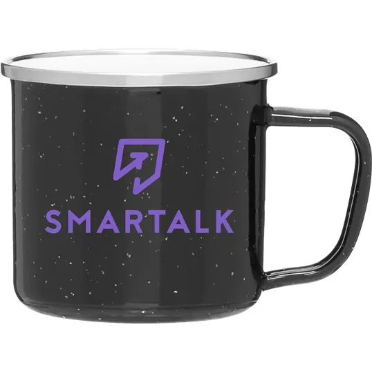 Whitney 13 oz Enamel Mug with Stainless Steel Rim — view 3