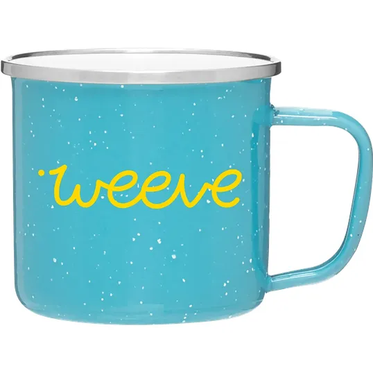 Whitney 13 oz Enamel Mug with Stainless Steel Rim — view 4