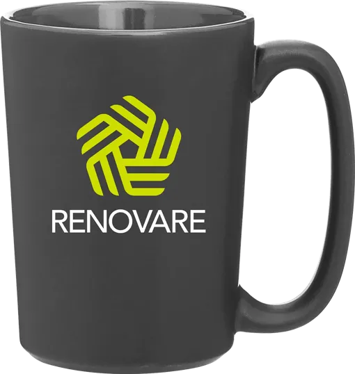 Rocca 12 oz Ceramic Mug, Matte Black — view 4