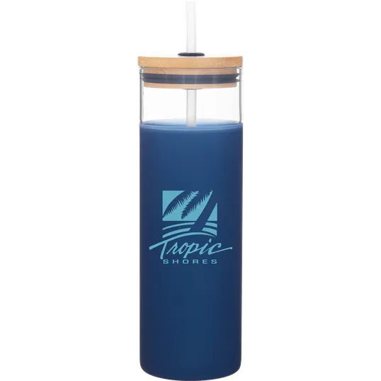 Totem 25 oz Borosilicate Glass Tumbler with Bamboo Lid
