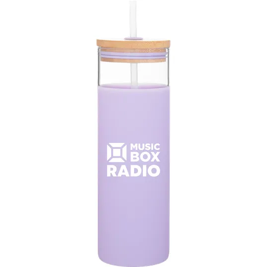 Totem 25 oz Borosilicate Glass Tumbler with Bamboo Lid — view 2