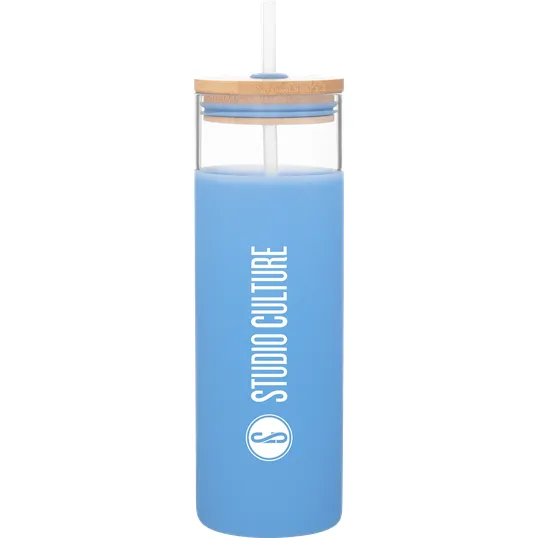 Totem 25 oz Borosilicate Glass Tumbler with Bamboo Lid — view 4
