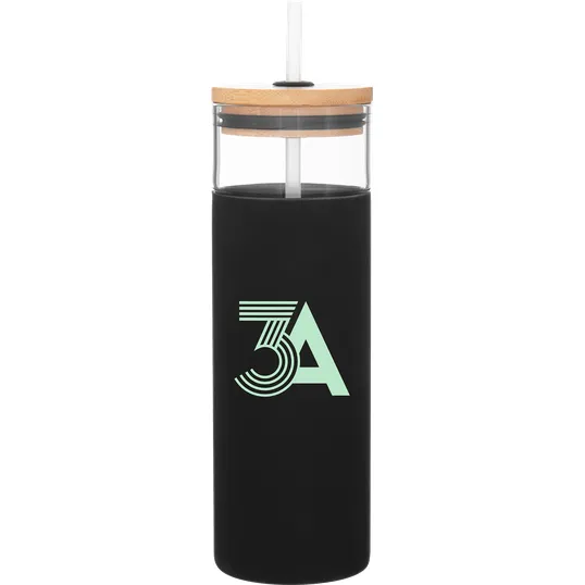 Totem 25 oz Borosilicate Glass Tumbler with Bamboo Lid — view 6