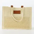 Woven Straw Beach Tote — view 3