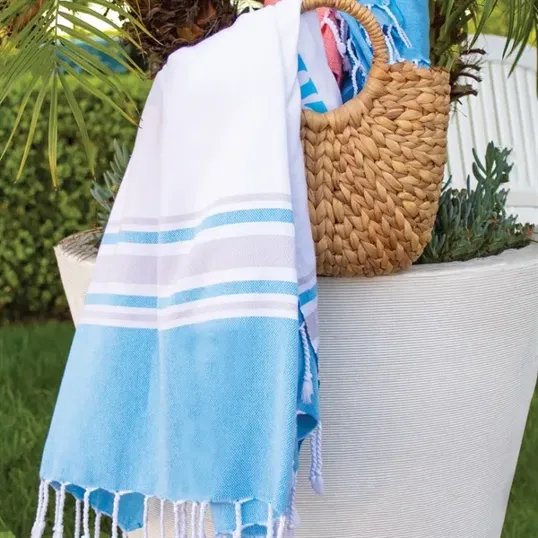 Turkish Peshtemal Beach Towel, 38" x 69" — view 5
