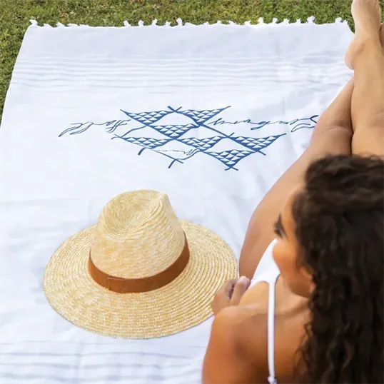 Antalya Terry Peshtemal Beach Towel, 37" x 69" — view 3