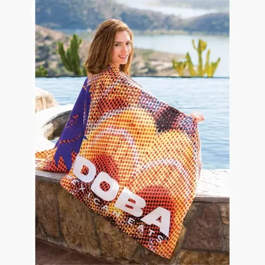 Microfiber Velour Beach Towel, 30" x 60" — view 2
