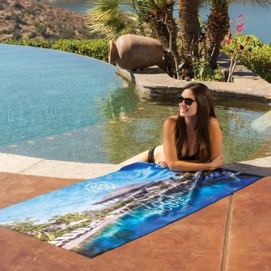 Heavyweight Subli-Plush Velour Beach Towel, 30" x 60" — view 2