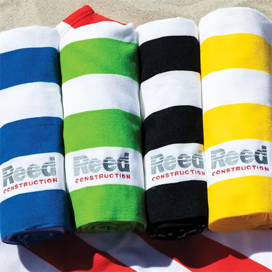 Microfiber Cabana Stripe Beach Towel, 30" x 60"