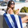 Cabana Striped Terry Velour Beach Towel, 35" x 60"