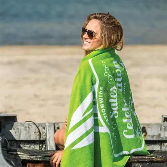 Custom Jacquard Terry Velour Beach Towels