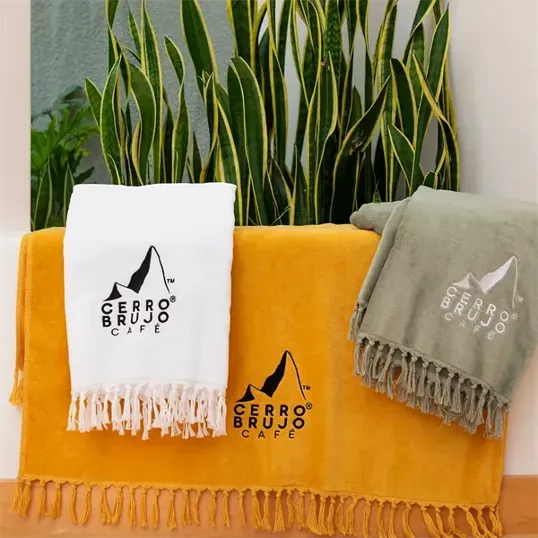 Fringe Recycled Cotton Terry Velour Beach Towel