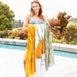 Fringe Recycled Cotton Terry Velour Beach Towel — view 3