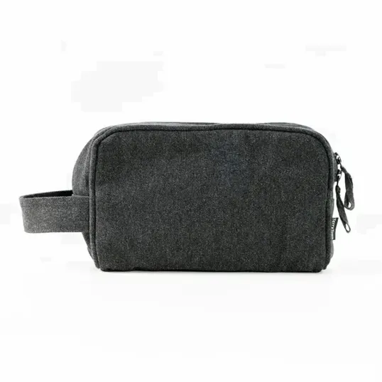 Canvas Toiletry Bag with Dual Zipper and Carry Handle — view 4