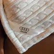 Cable Knit Cotton Throw Blanket with Pouch — view 2