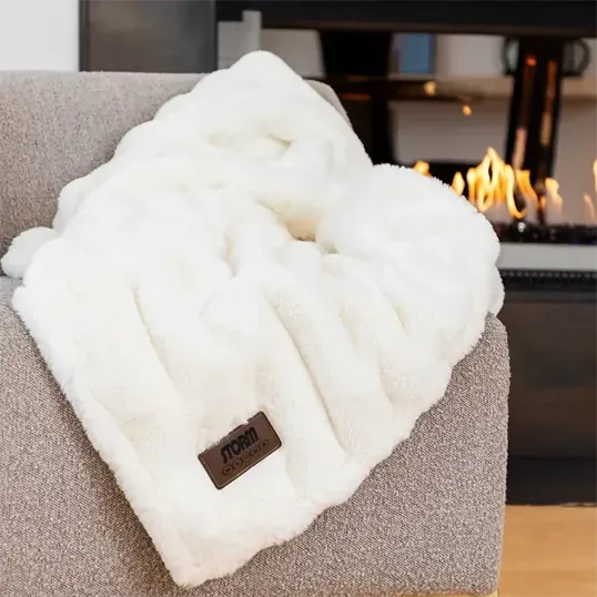 Vanilla Ridge Fur Blanket, 50" x 60"