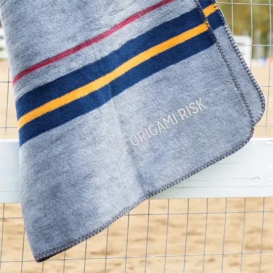 Oversized Recycled Cotton Chalet Stripe Blanket — view 2