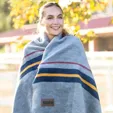 Oversized Recycled Cotton Chalet Stripe Blanket