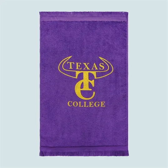 Premium Fringed Velour Sports Towel, 11" x 18"