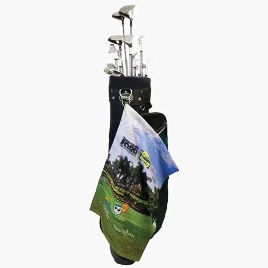 Microfiber Scrubber Golf Towel with Trifold Hook & Grommet
