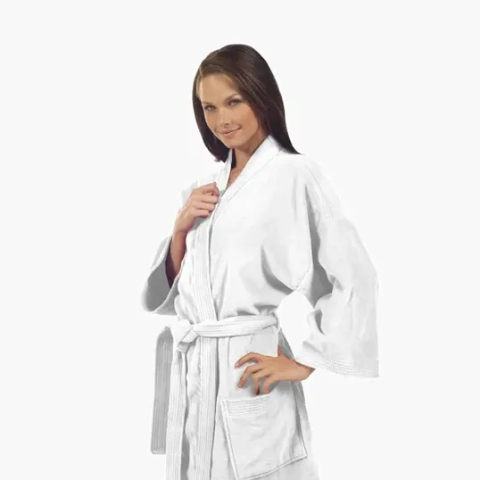 Terry Velour Kimono Robe, 100% Cotton — view 3